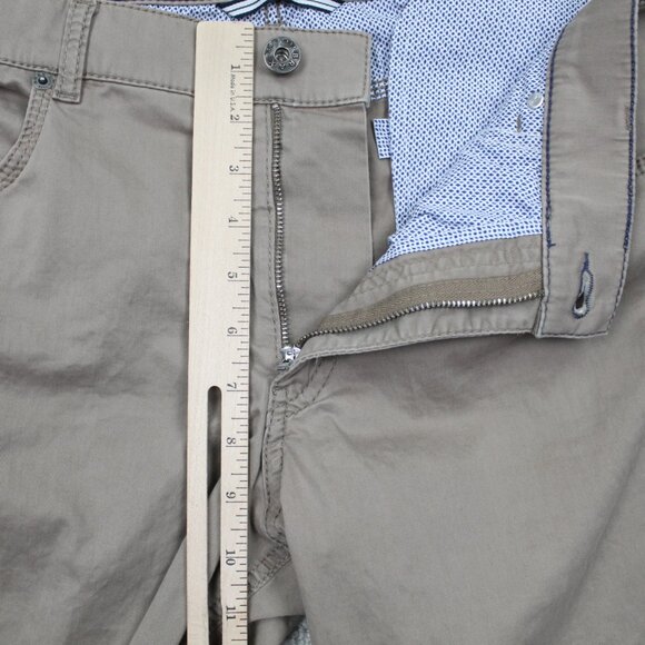 Brax Pants Mens 34x28 Beige Cooper Fancy Chino 5-Pocket Straight leg Stretch - Picture 10 of 16